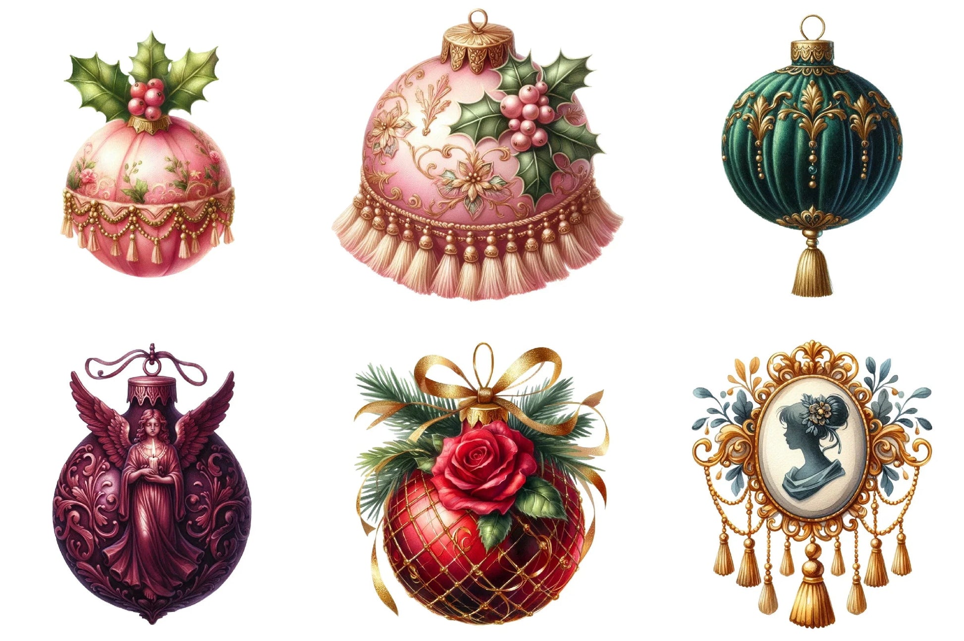 Victorian Christmas Balls Clipart Bundle - CraftNest - Digital Crafting and Art
