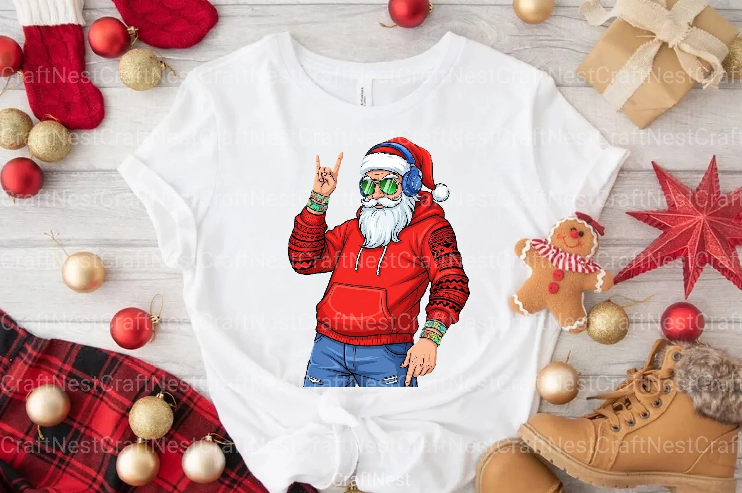 Hip Hop Santa Clipart Bundle - CraftNest - Digital Crafting and Art