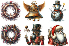 Steampunk Christmas Clipart Bundle 98 - CraftNest - Digital Crafting and Art