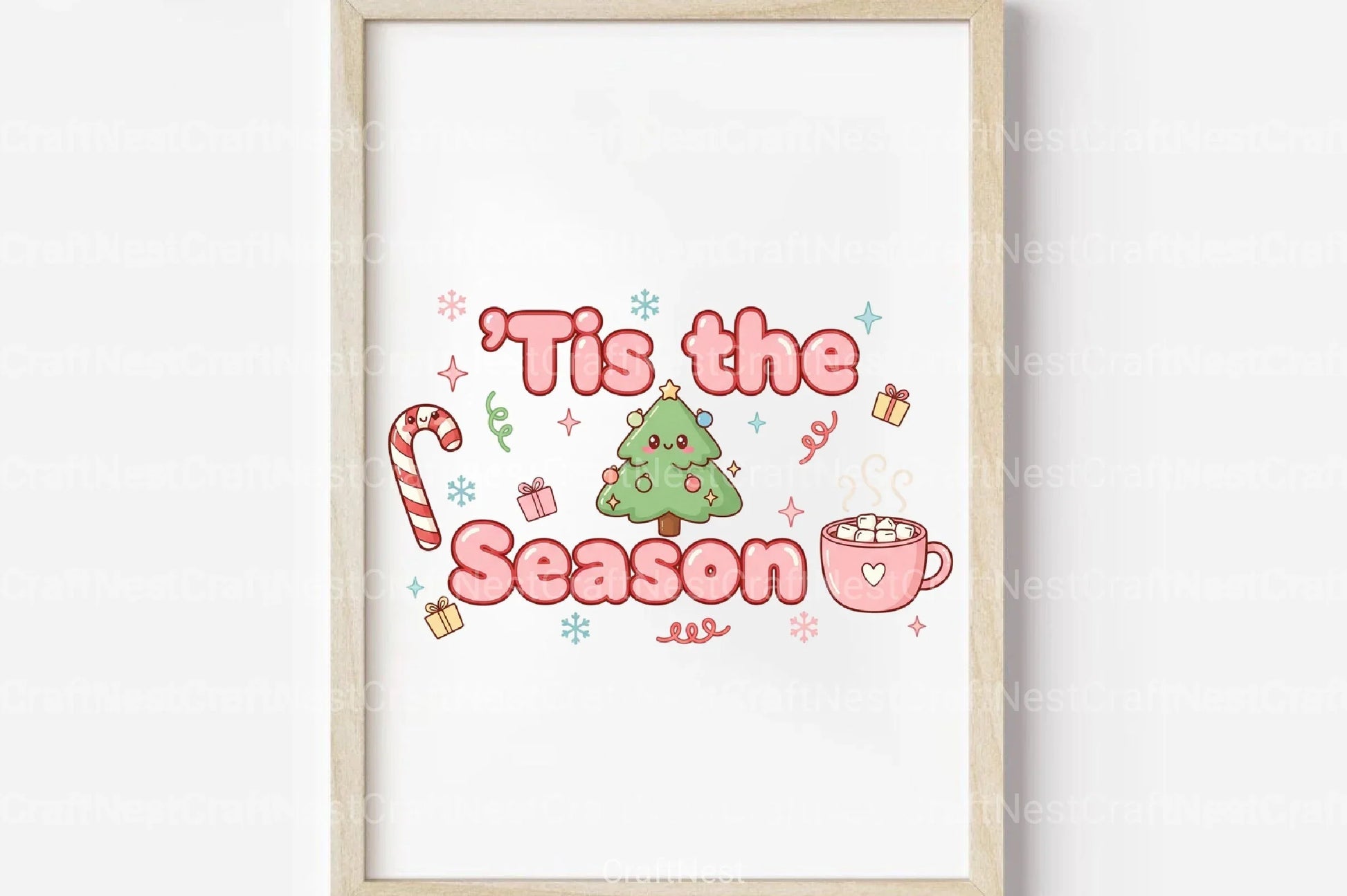 Santa Baby Pinup Pink Christmas Clipart Bundle - CraftNest - Digital Crafting and Art