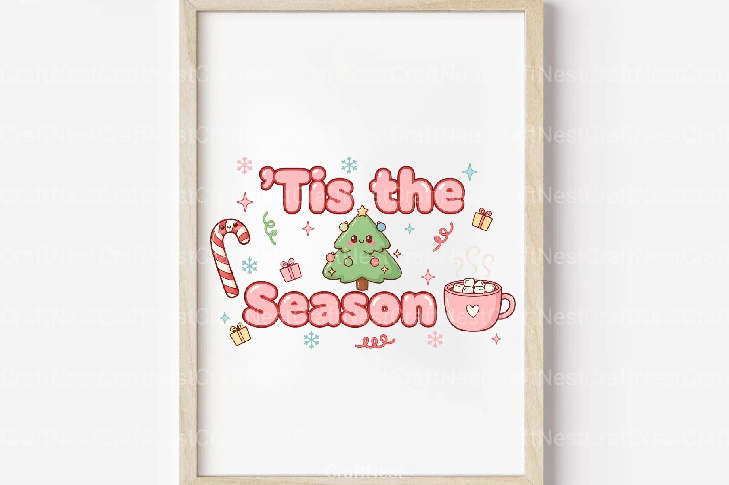 Santa Baby Pinup Pink Christmas Clipart Bundle - CraftNest - Digital Crafting and Art