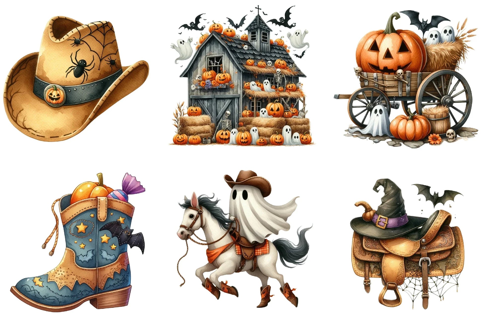 Western Halloween Clipart Bundle - CraftNest - Digital Crafting and Art