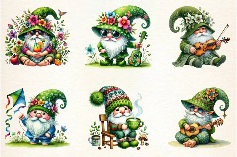 Funny Spring Gnome Clipart Bundle - CraftNest - Digital Crafting and Art