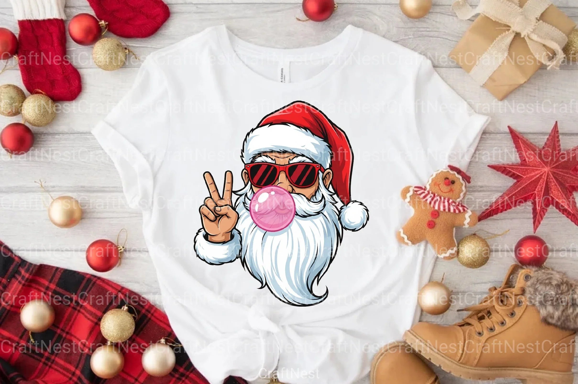 Retro Santa Christmas Bubble Vintage Clipart Bundle - CraftNest - Digital Crafting and Art