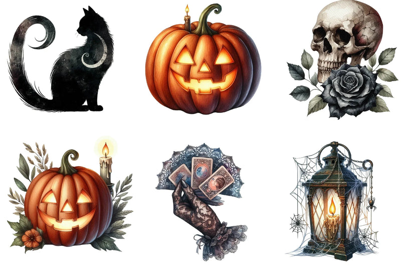 Vintage Halloween Clipart Bundle - CraftNest - Digital Crafting and Art