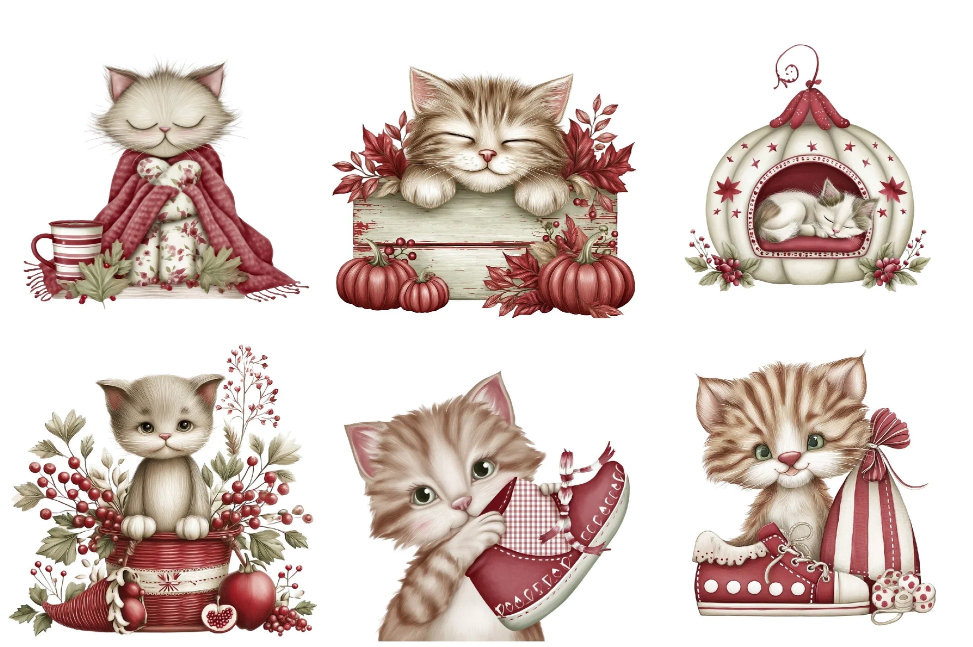 Thanksgiving Cat Clipart Design Bundle - CraftNest - Digital Crafting and Art