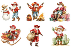 Funny Cowboy Santa Clipart Bundle - CraftNest - Digital Crafting and Art