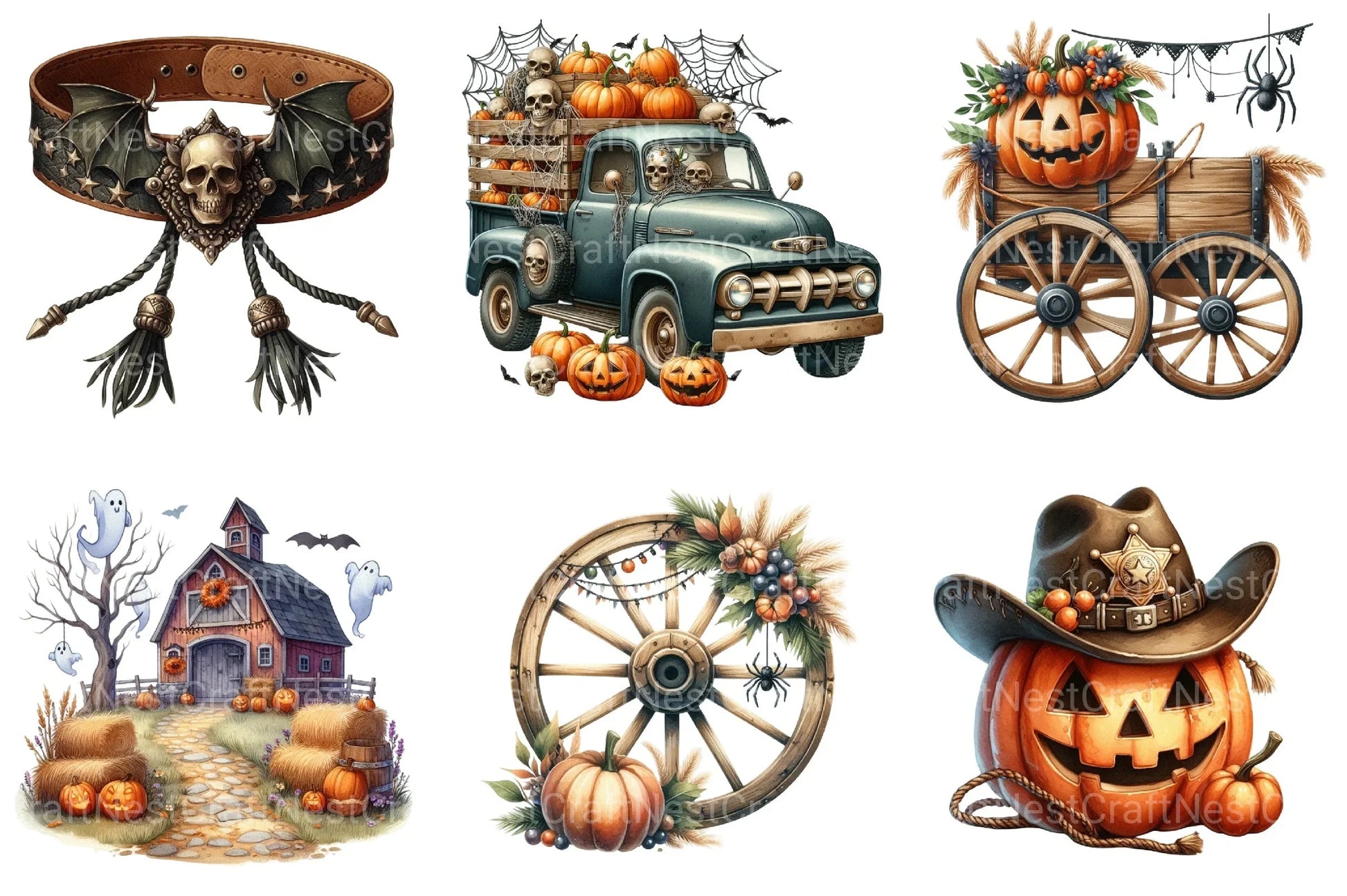 Western Halloween Clipart Bundle - CraftNest - Digital Crafting and Art