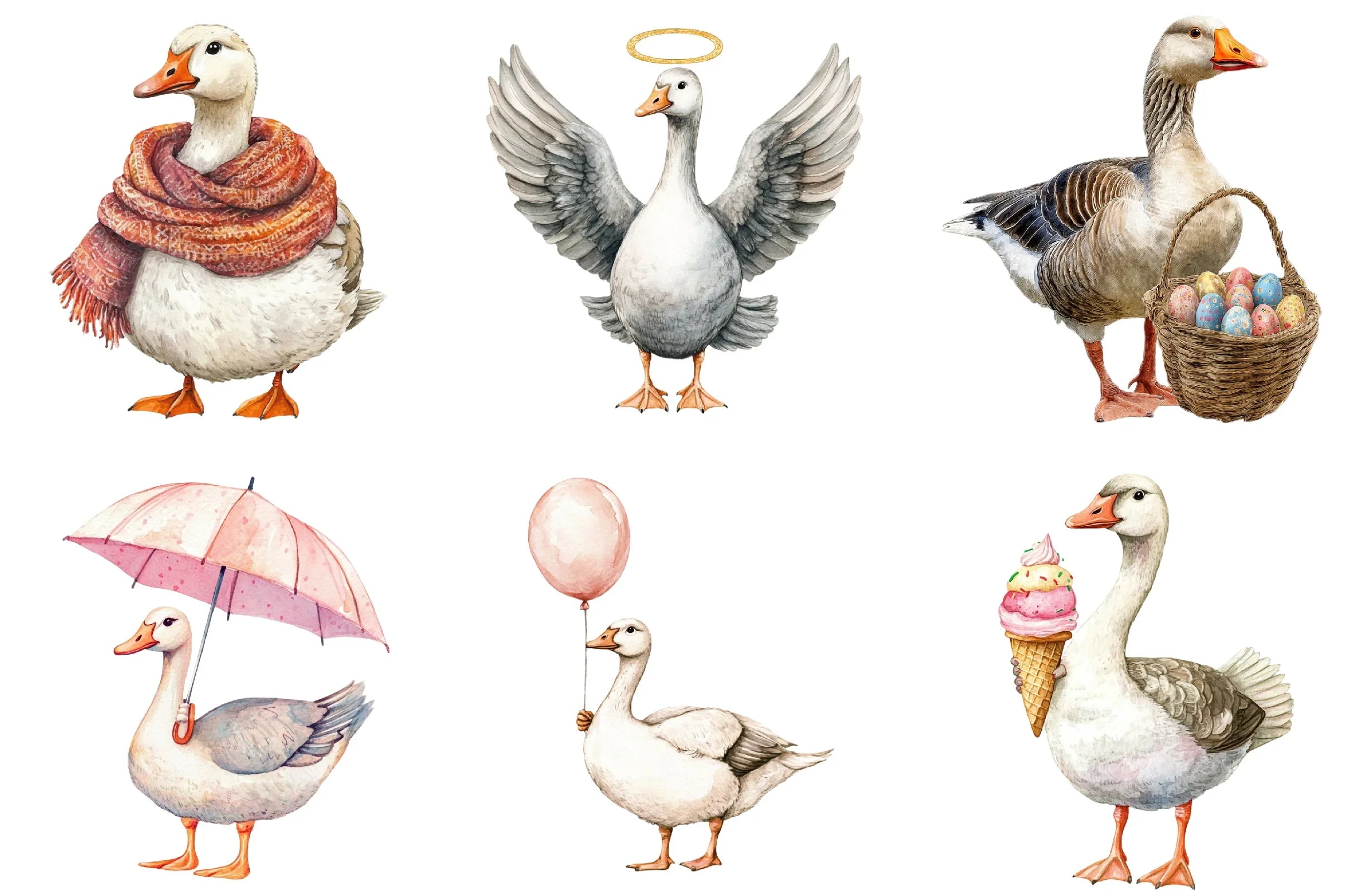 Quirky Christmas Goose Clipart Bundle - CraftNest - Digital Crafting and Art