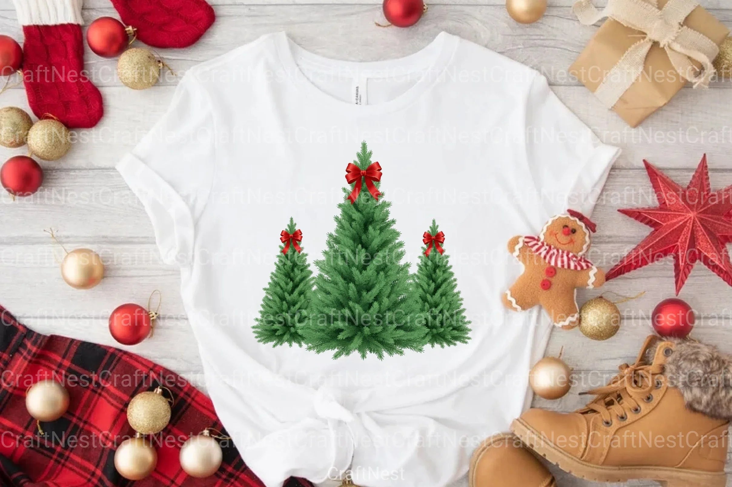 Christmas Tree Embroidery Design Clipart Bundle - CraftNest - Digital Crafting and Art