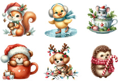 Christmas Cute Animal Clipart Bundle - CraftNest - Digital Crafting and Art