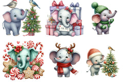 Christmas Elephant Clipart Bundle - CraftNest - Digital Crafting and Art