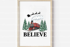 Believe North Pole Train Christmas Clipart Bundle - CraftNest - Digital Crafting and Art