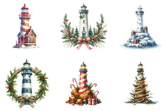 Christmas Lighthouse Clipart Bundle - CraftNest - Digital Crafting and Art