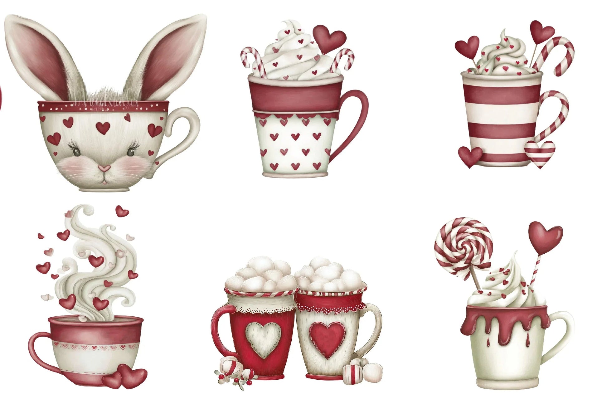 Valentine's Day Coffee Cup Clipart Bundle - CraftNest - Digital Crafting and Art