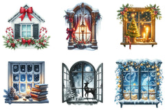 Christmas Cozy Window Clipart Bundle - CraftNest - Digital Crafting and Art