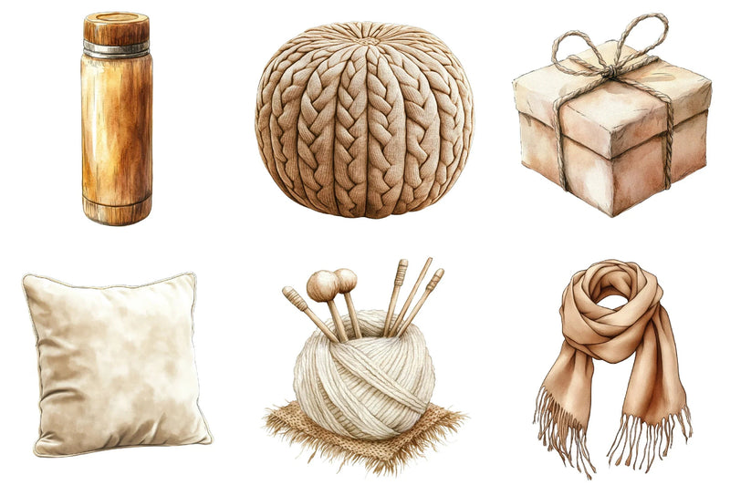 Cozy Neutral Winter Clipart Bundle - CraftNest - Digital Crafting and Art