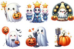 Pumpkin Pop Star Ghost Halloween Clipart Bundle - CraftNest - Digital Crafting and Art