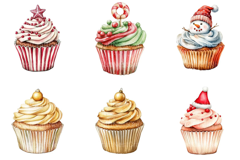 Christmas Cupcake Clipart Bundle 99 - CraftNest - Digital Crafting and Art