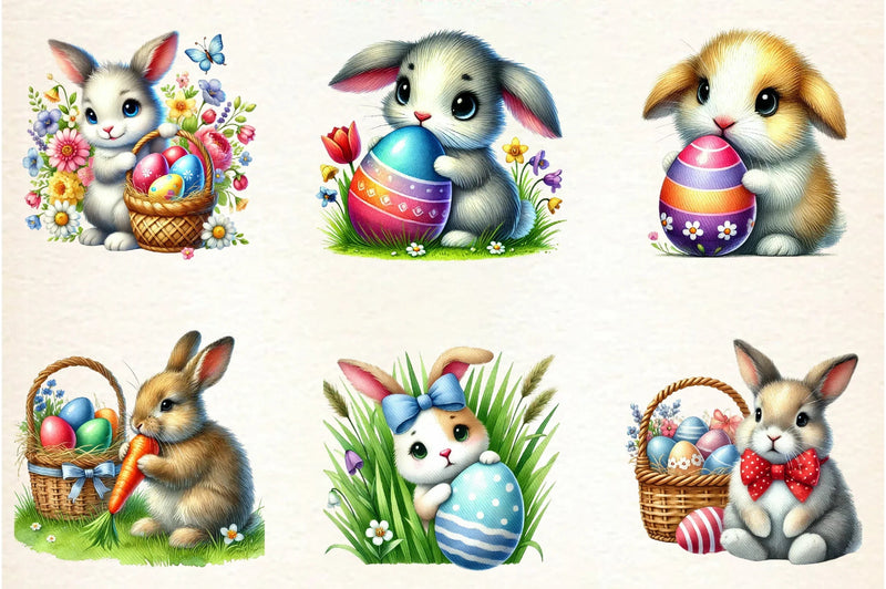 Easter Bunny Clipart Bundle - CraftNest - Digital Crafting and Art