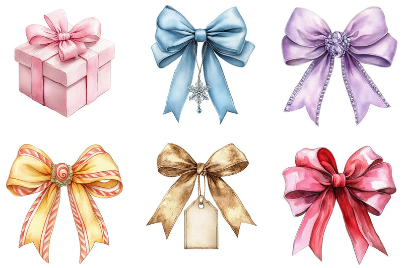 Coquette Christmas Bow Clipart Bundle - CraftNest - Digital Crafting and Art