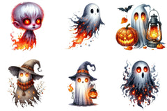 Ember Eyed Ghost Halloween Clipart Bundle - CraftNest - Digital Crafting and Art