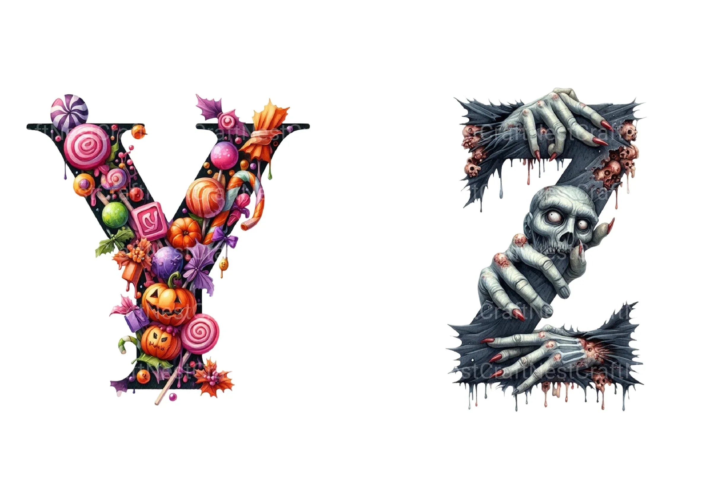 Halloween Alphabet Clipart Bundle 49 - CraftNest - Digital Crafting and Art