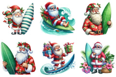 Christmas Santa Surfboard Clipart Bundle - CraftNest - Digital Crafting and Art