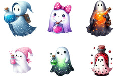 Polka Dot Potion Ghost Halloween Clipart Bundle - CraftNest - Digital Crafting and Art
