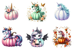 Unicorn Pumpkin Clipart Bundle - CraftNest - Digital Crafting and Art