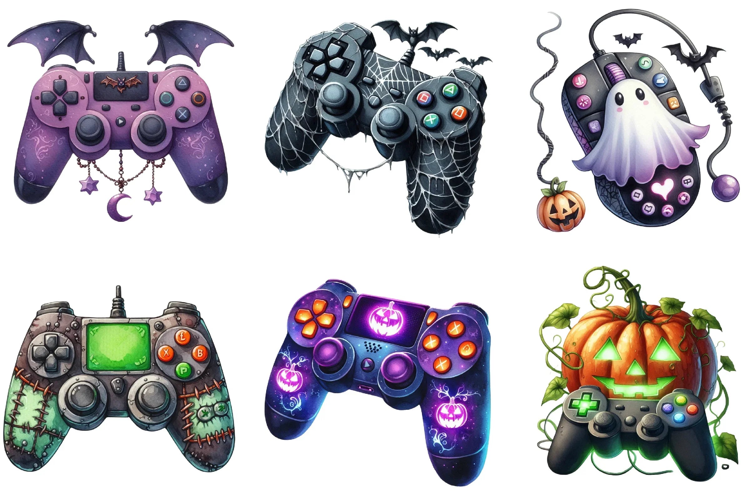 Halloween Gaming Controllers Clipart Bundle - CraftNest - Digital Crafting and Art