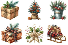 Rustic Christmas Clipart Bundle - CraftNest - Digital Crafting and Art
