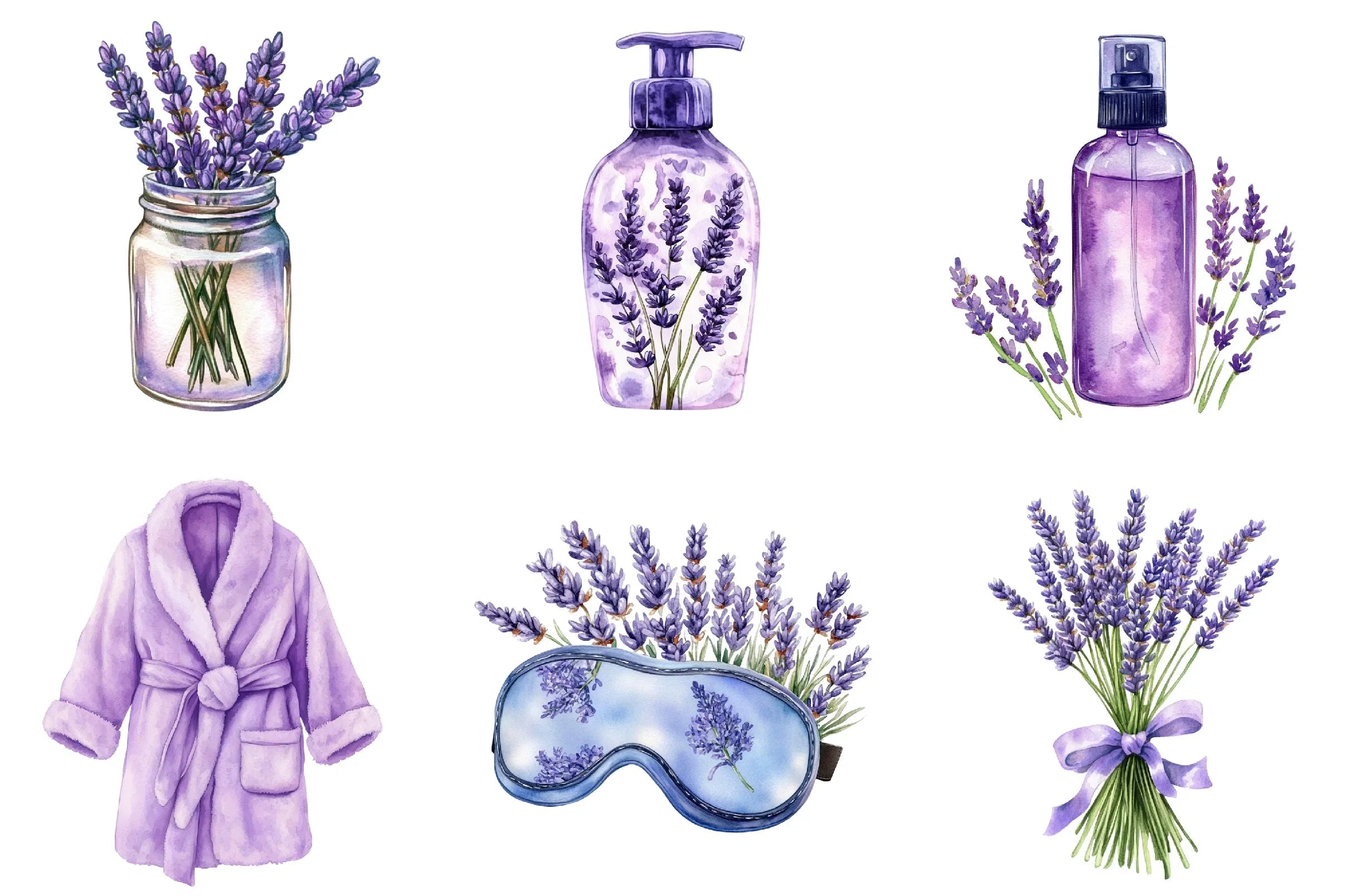 Lavender Pamper Time Clipart Bundle - CraftNest - Digital Crafting and Art