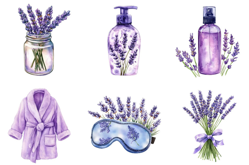 Lavender Pamper Time Clipart Bundle - CraftNest - Digital Crafting and Art