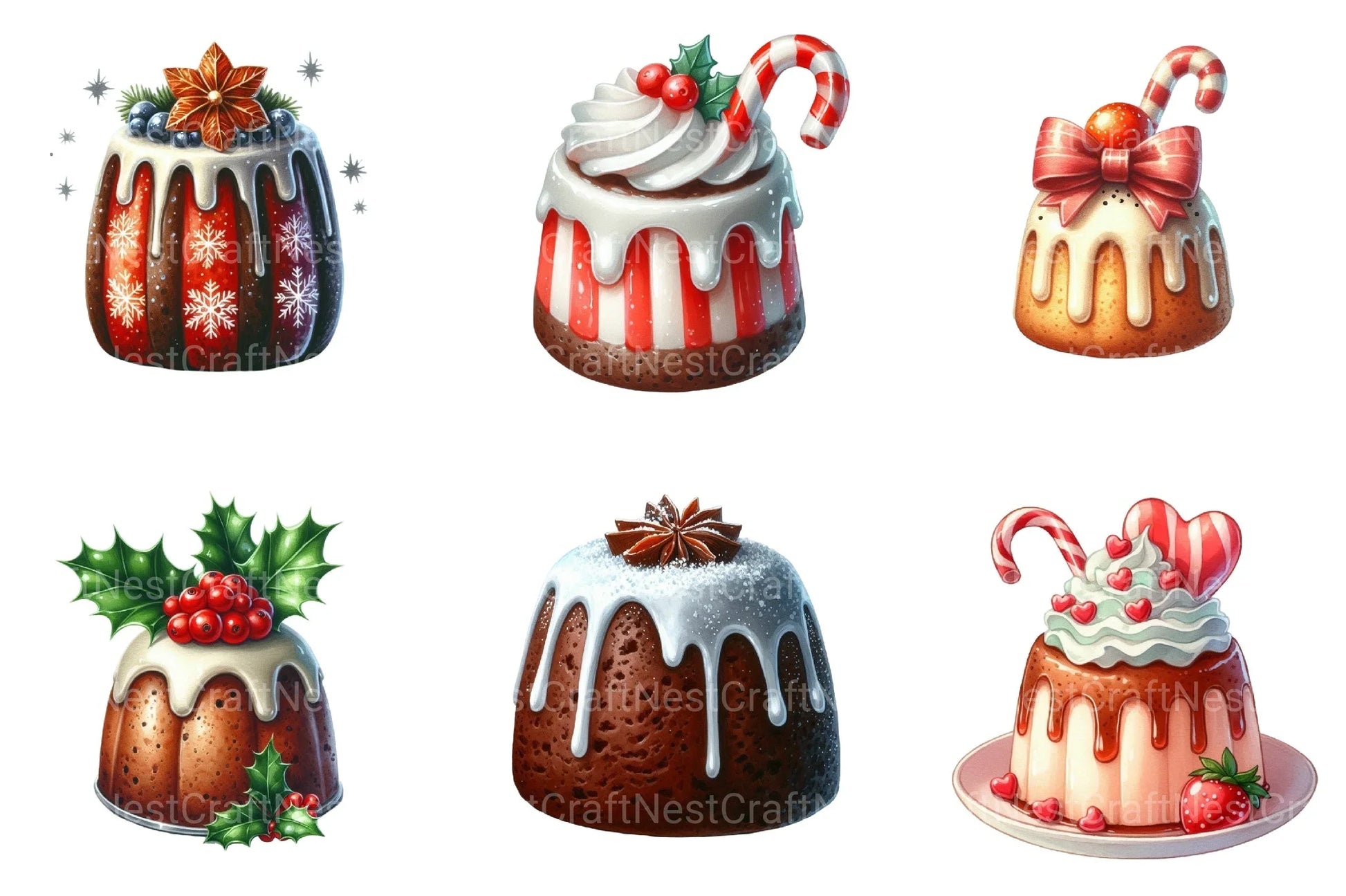 Christmas Pudding Clipart Bundle 99 - CraftNest - Digital Crafting and Art