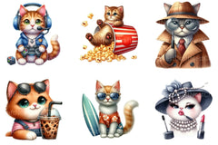 Quirky Cats Clipart Bundle - CraftNest - Digital Crafting and Art