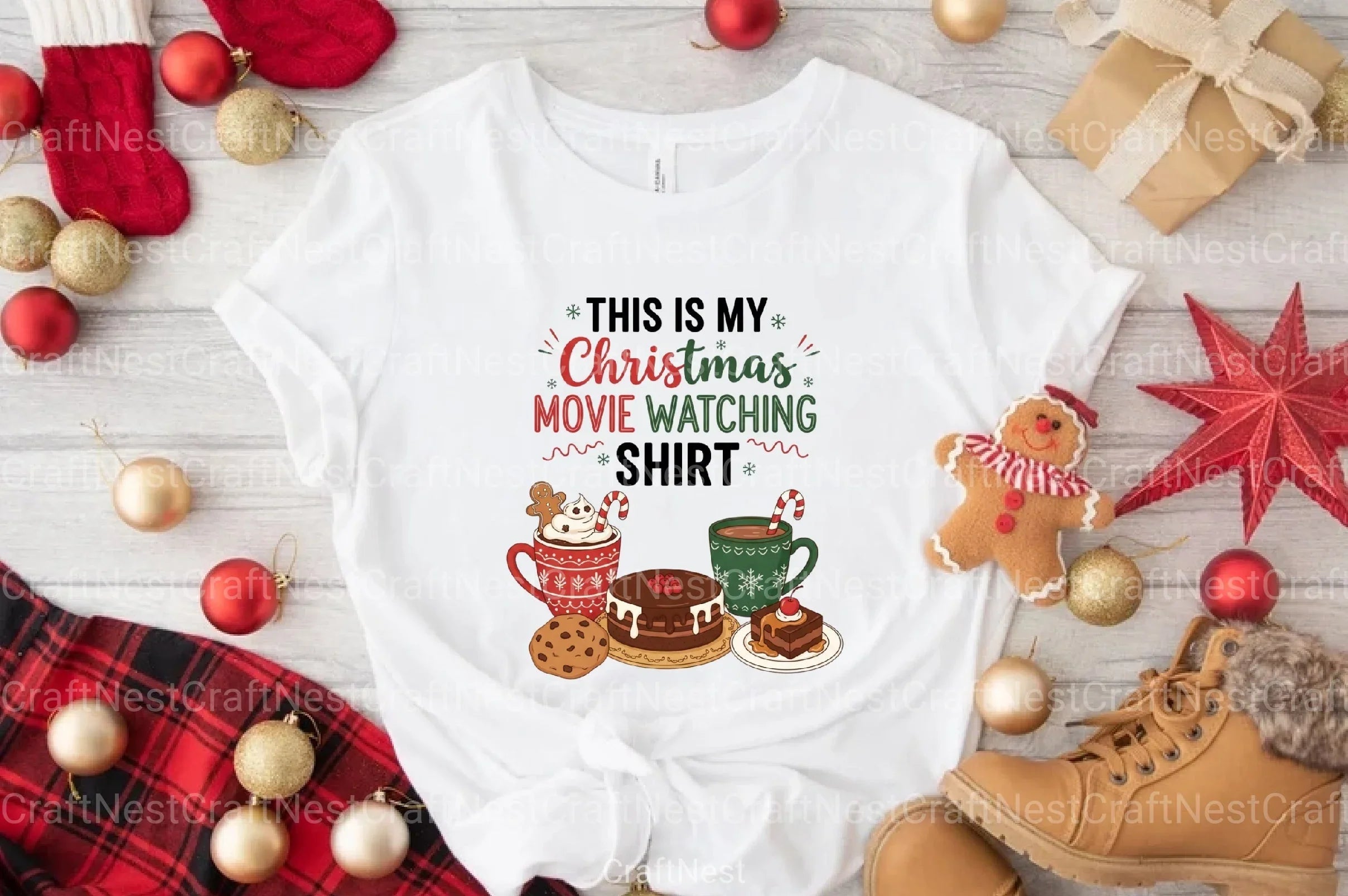 Christmas Movie Watching Shirt Clipart Bundle - CraftNest - Digital Crafting and Art