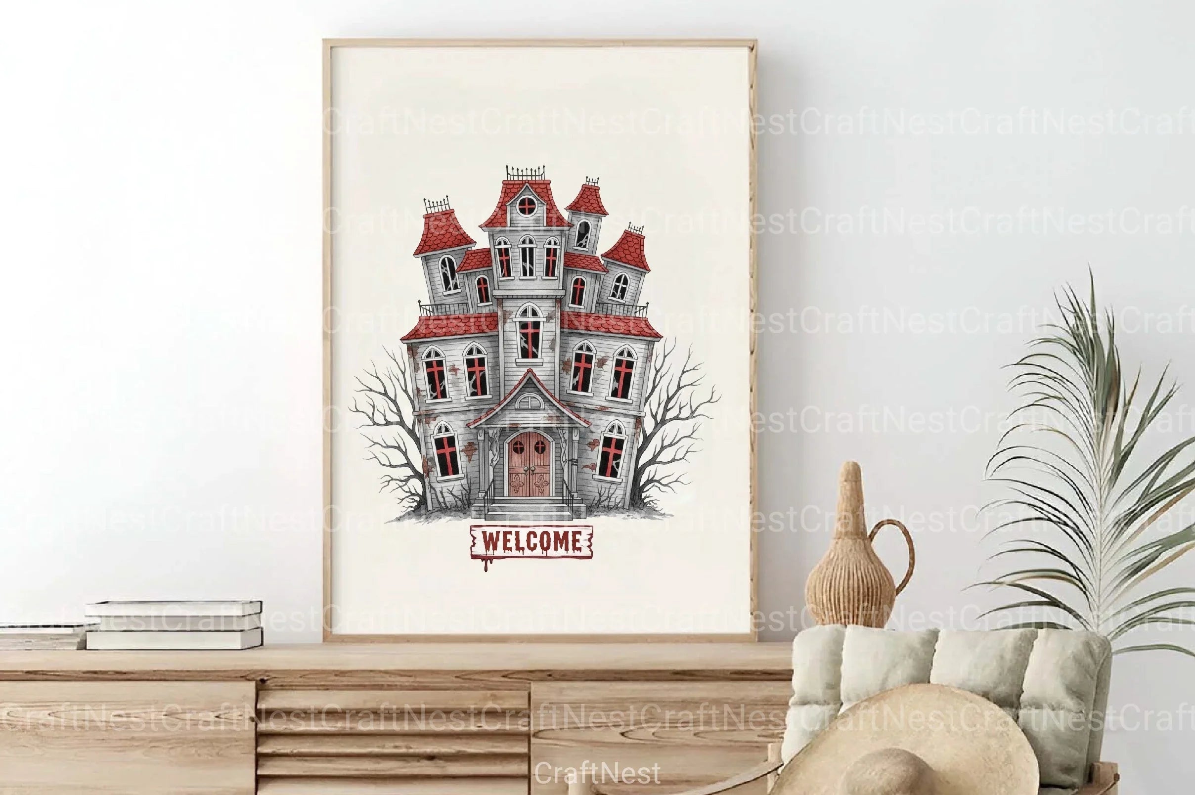 Haunted House Illustration Art Clipart Bundle - CraftNest - Digital Crafting and Art