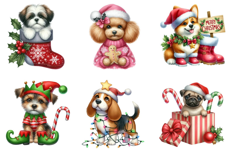 Christmas Dog Clipart Bundle - CraftNest - Digital Crafting and Art