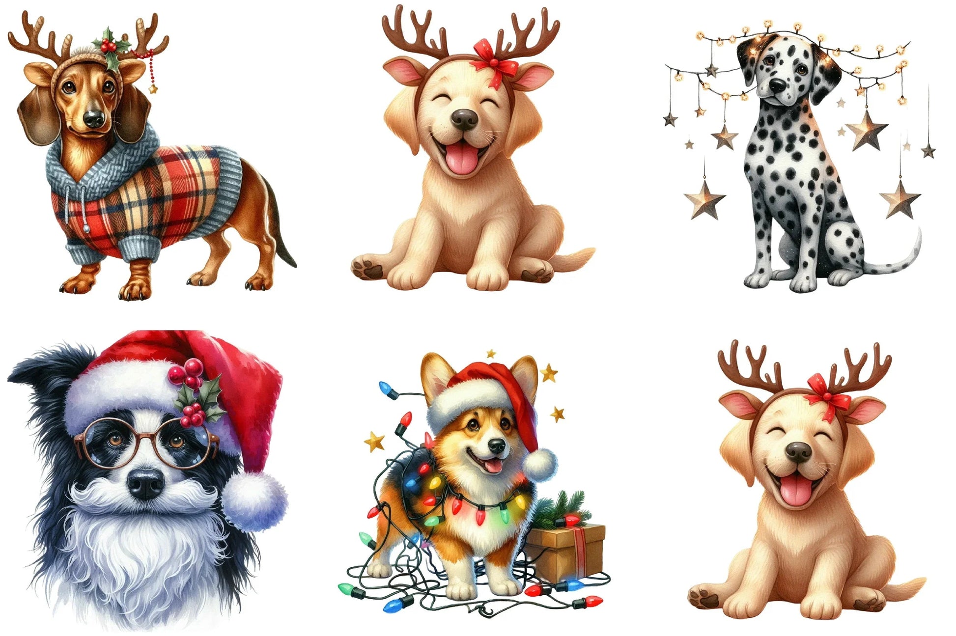 Christmas Cute Dog Clipart Bundle - CraftNest - Digital Crafting and Art