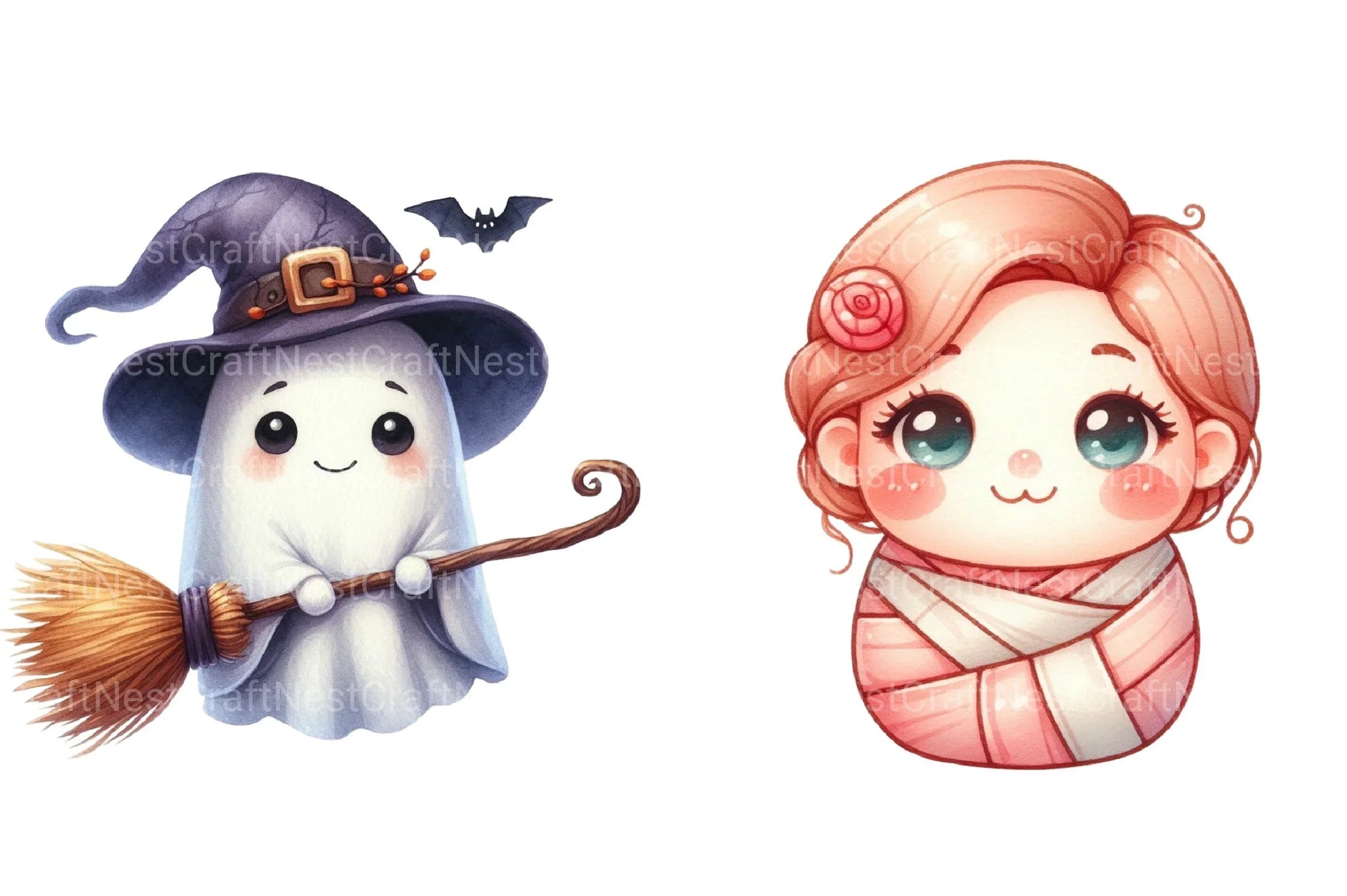 Spooky Cute Halloween Clipart Bundle 2 - CraftNest - Digital Crafting and Art