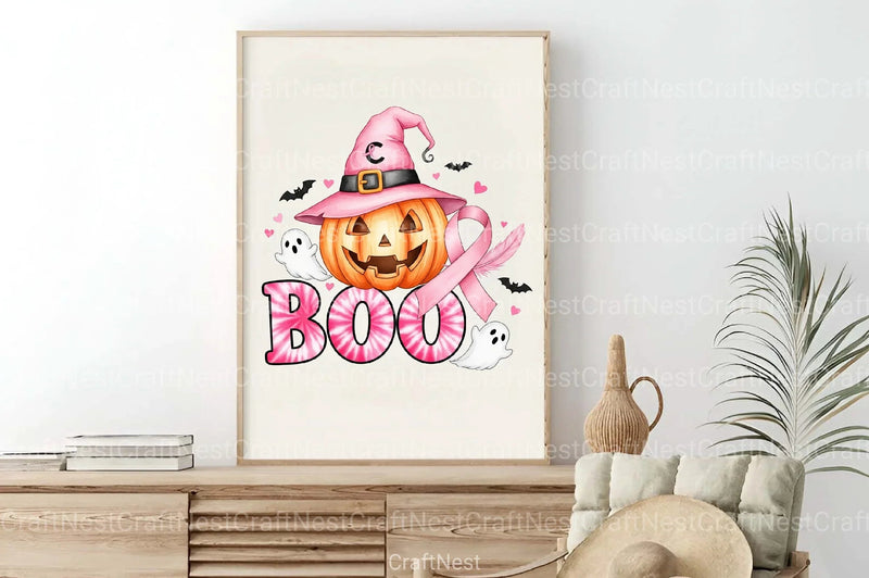 Halloween Breast Cancer Awareness Clipart Bundle 2 - CraftNest - Digital Crafting and Art