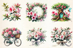 Spring Azalea Flower Clipart Bundle - CraftNest - Digital Crafting and Art