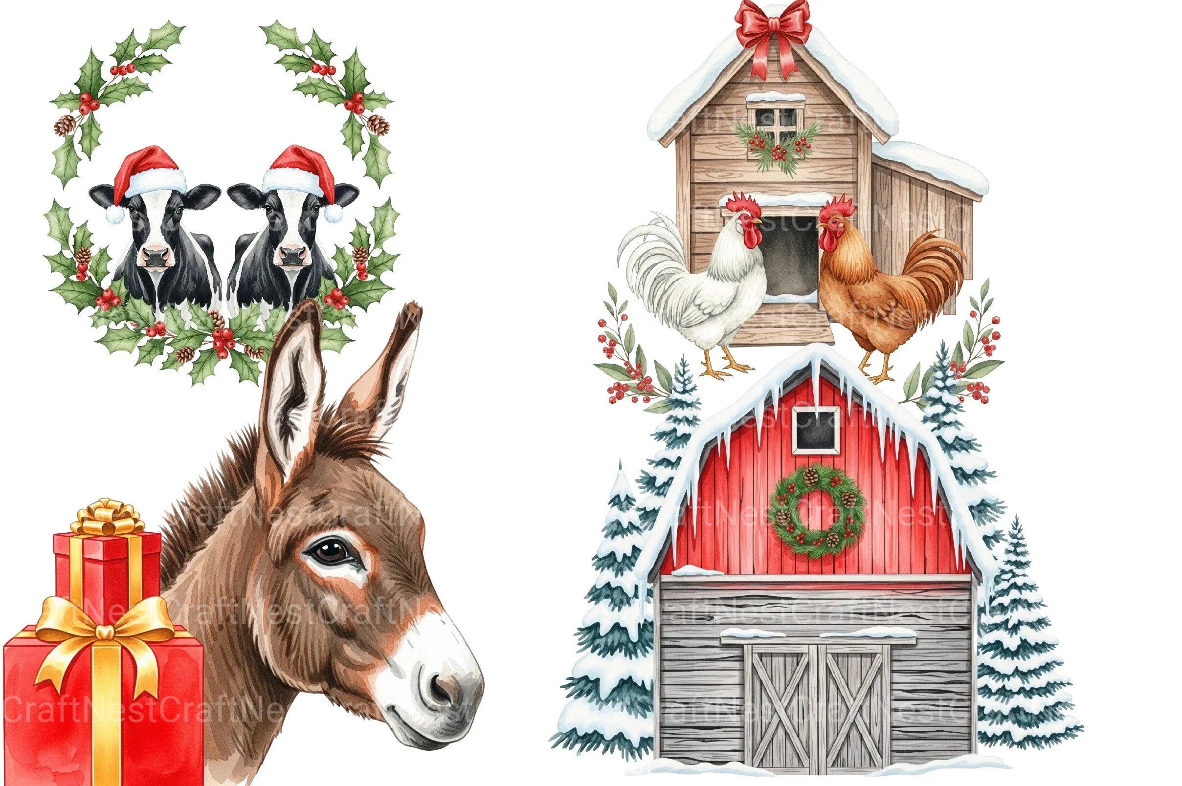 Vintage Christmas Clipart Bundle 2 - CraftNest - Digital Crafting and Art