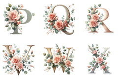 Floral Alphabet Clipart Bundle - CraftNest - Digital Crafting and Art