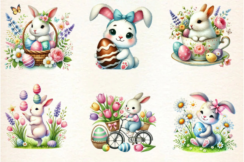 Easter Bunny Clipart Bundle - CraftNest - Digital Crafting and Art
