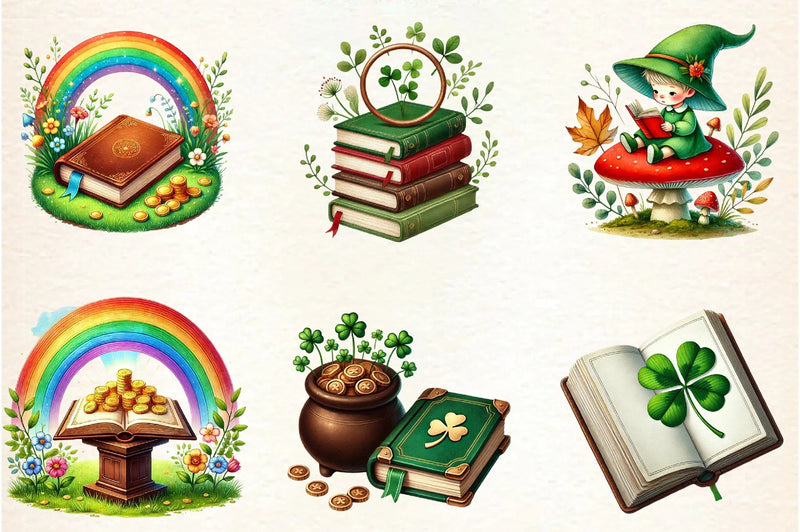 St. Patrick's Day Reading Clipart Bundle - CraftNest - Digital Crafting and Art