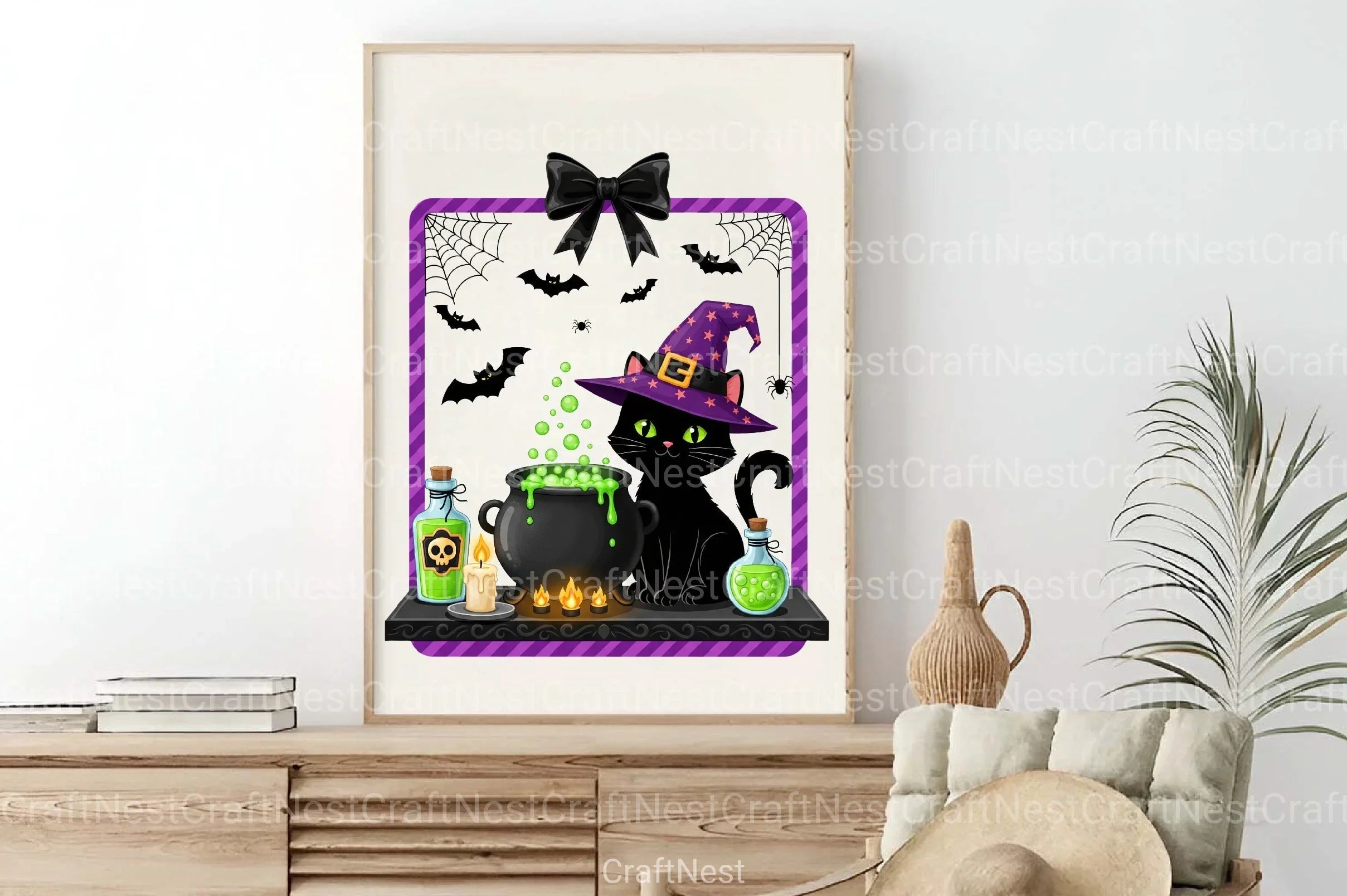 Witchy Cat Halloween Art Clipart Bundle - CraftNest - Digital Crafting and Art