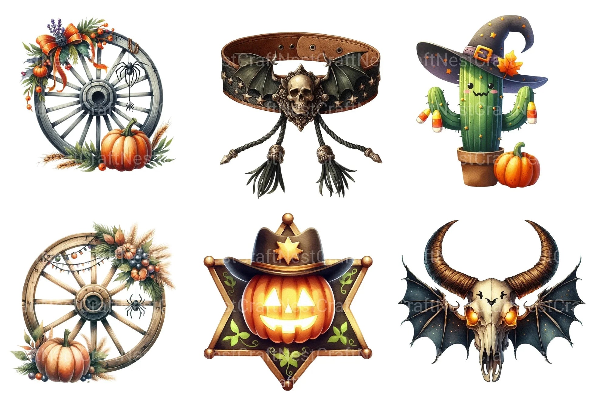 Western Halloween Clipart Bundle - CraftNest - Digital Crafting and Art