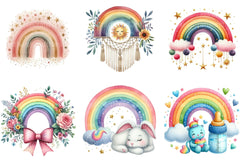 Baby Rainbow Boho Clipart Bundle - CraftNest - Digital Crafting and Art